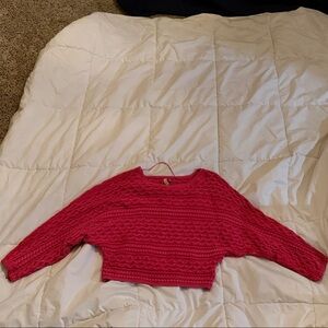 Pilcro Pink Cable Knit Sweater